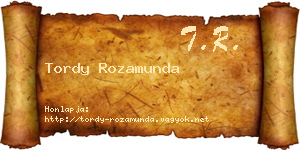 Tordy Rozamunda névjegykártya